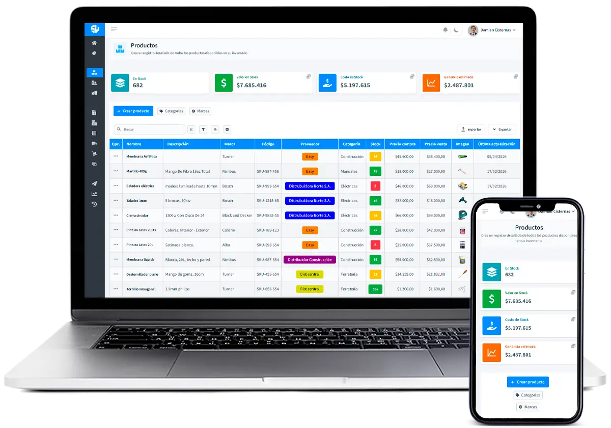 imagen del software de stockweb